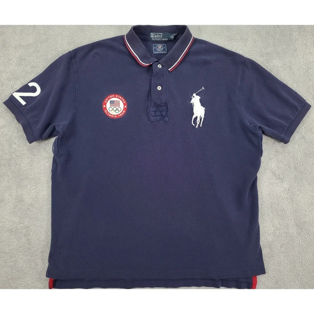 Polo Ralph Lauren Mens XL Navy 2012 US Olympic Team Big Pony Polo Shirt